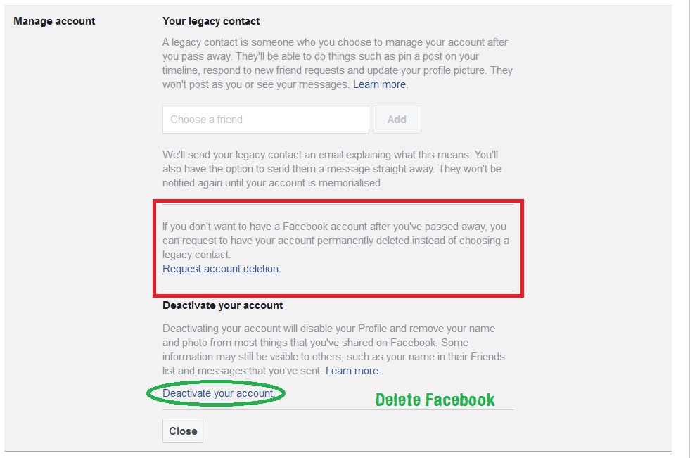 How to Deactive/Delete Facebook