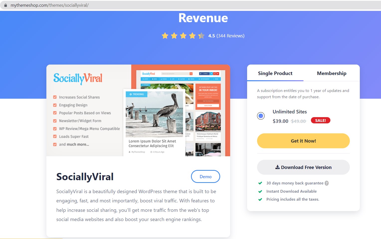 Socially Viral WP theme